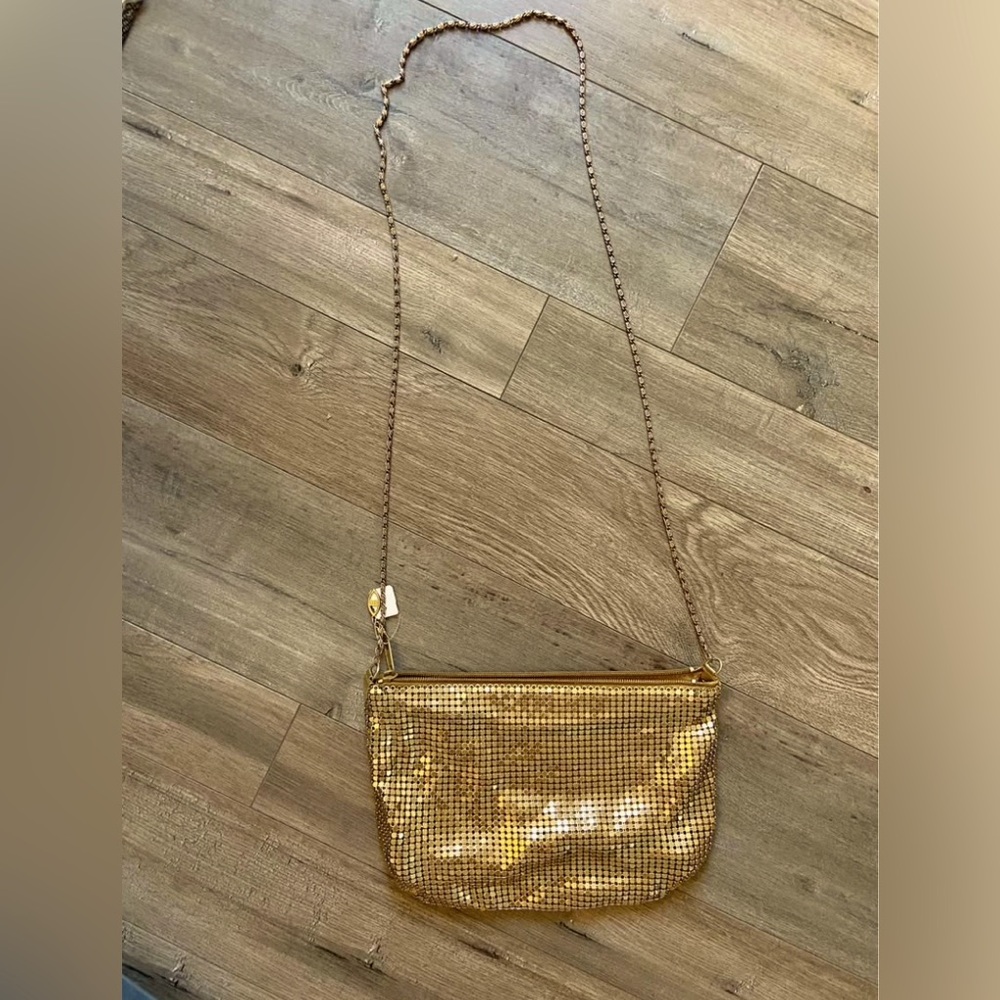 Gold mesh vintage shoulder chain purse